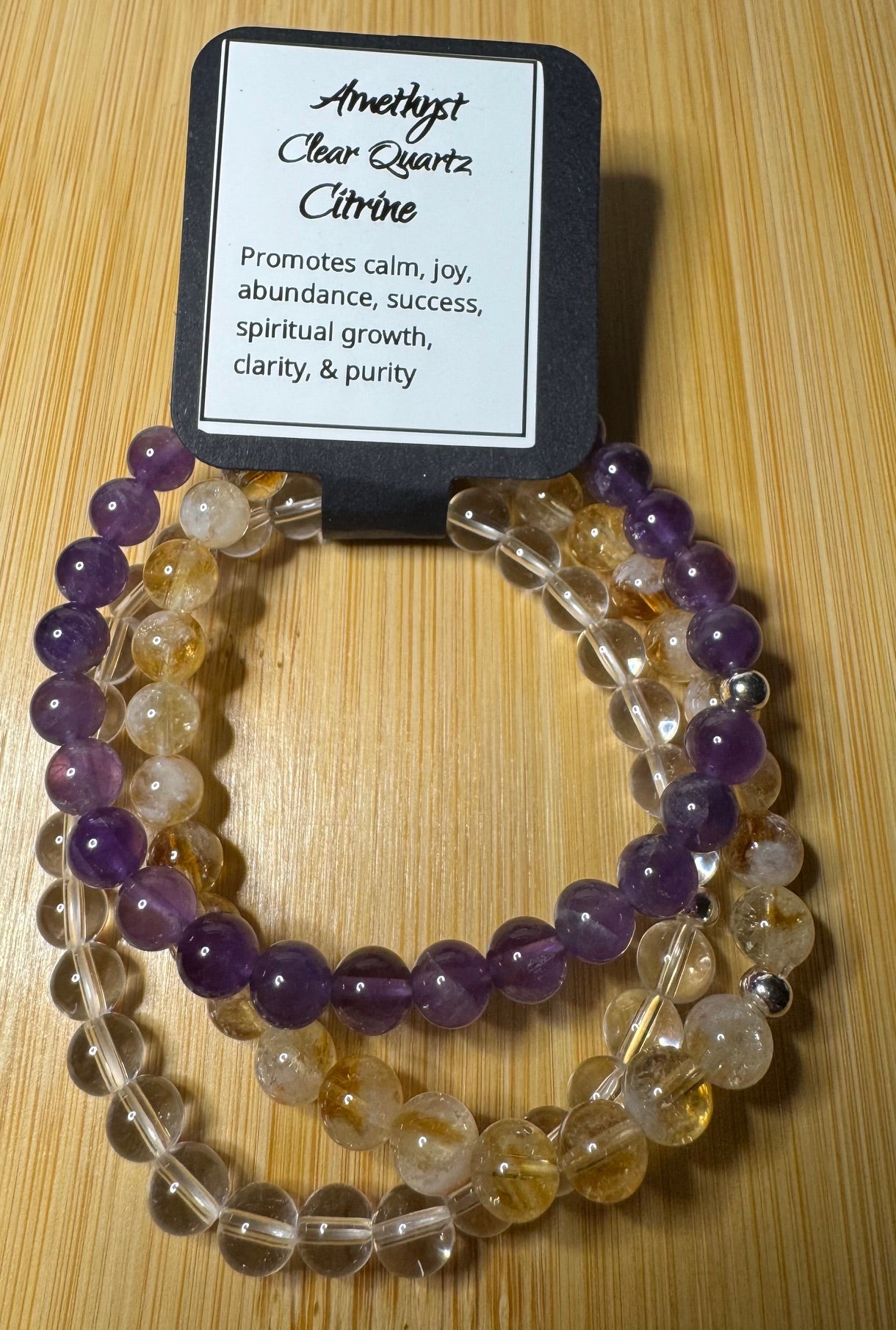 Amethyst, Clear Quartz and Citrine Stacker 7 inch