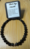 Black Onyx and Hematite 7 inch