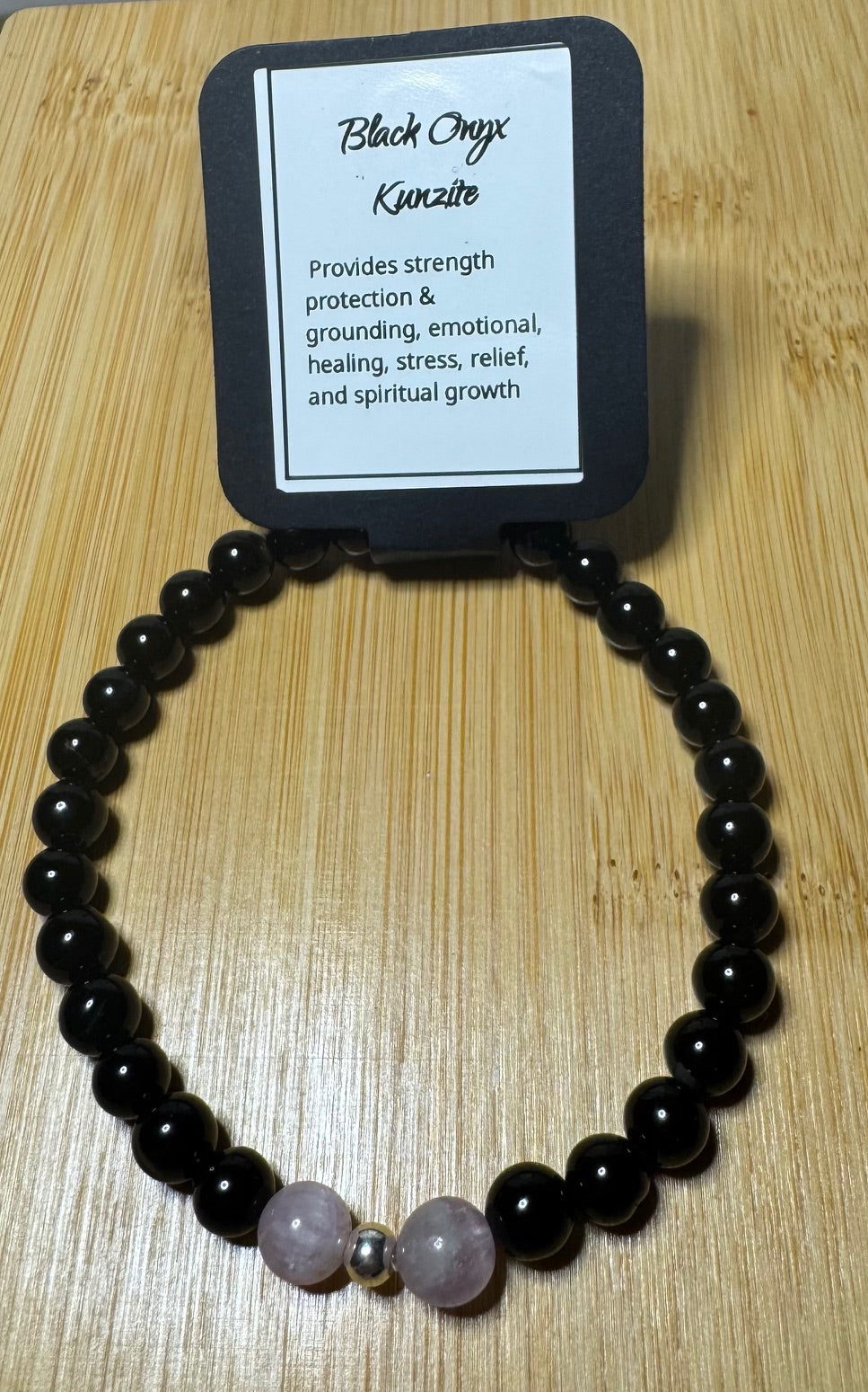 Black Onyx and Kunzite 7 inch