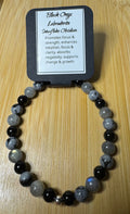Black Onyx, Labradorite and Snowflake Obsidian 7 inch