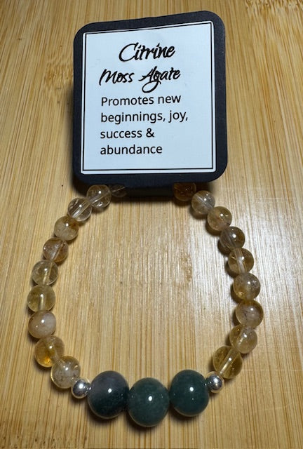 Citrine and Moss Agate 6 Inch