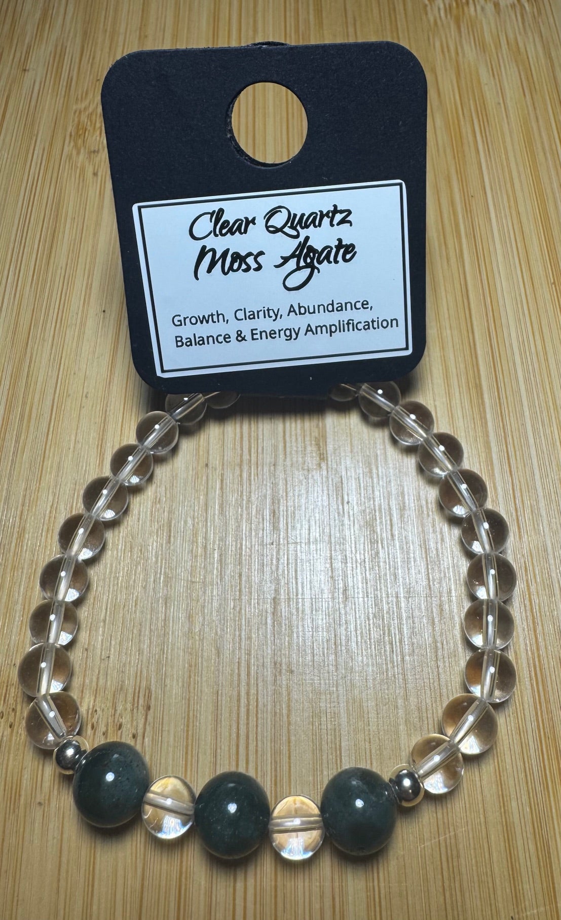 Clear Quartz and Moss Agate