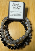 Labradorite, Snowflake Obsidian and Black Onyx Stacker 7 inch