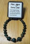 Moss Agate and Burma Jade 6 inch
