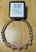 Rose Quartz and Clear Quartz 8 inch