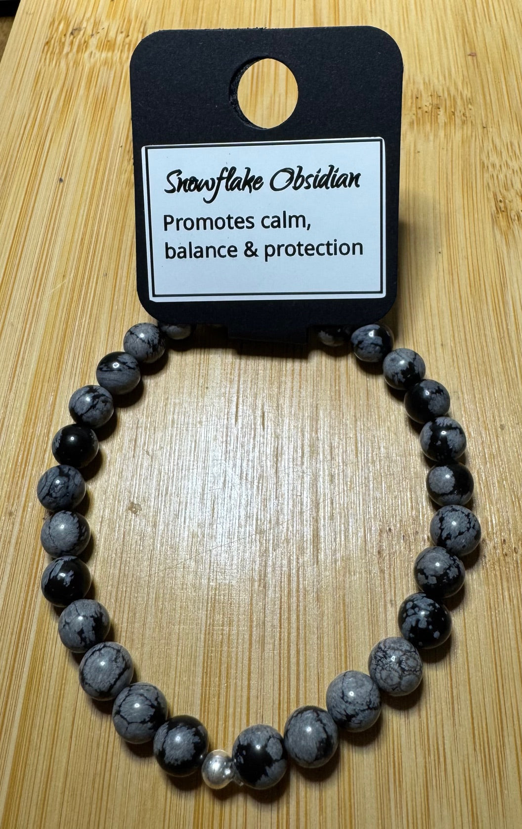 Snowflake Obsidian 7 inch Bracelet