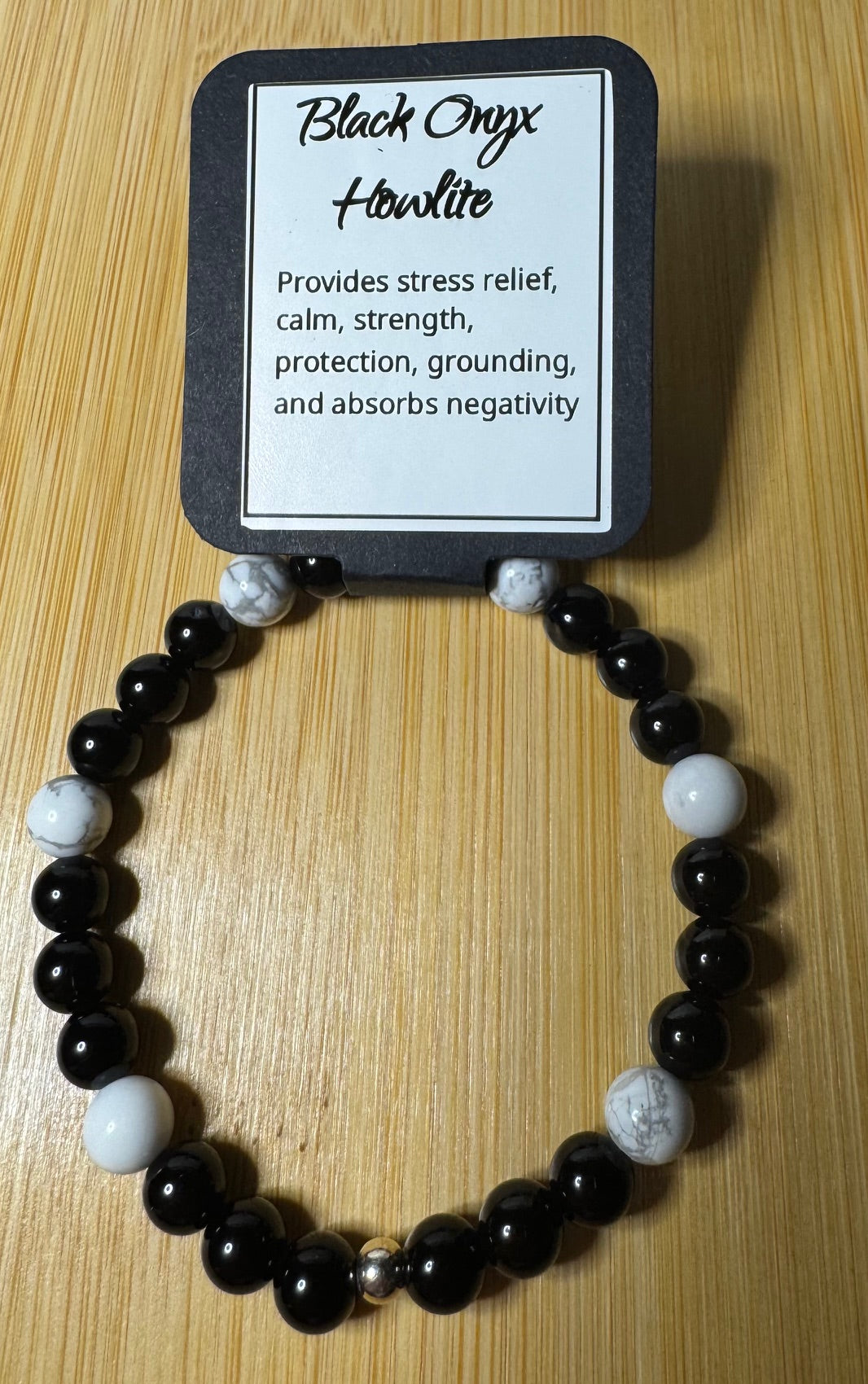 Black Onyx and Howlite 6 inch